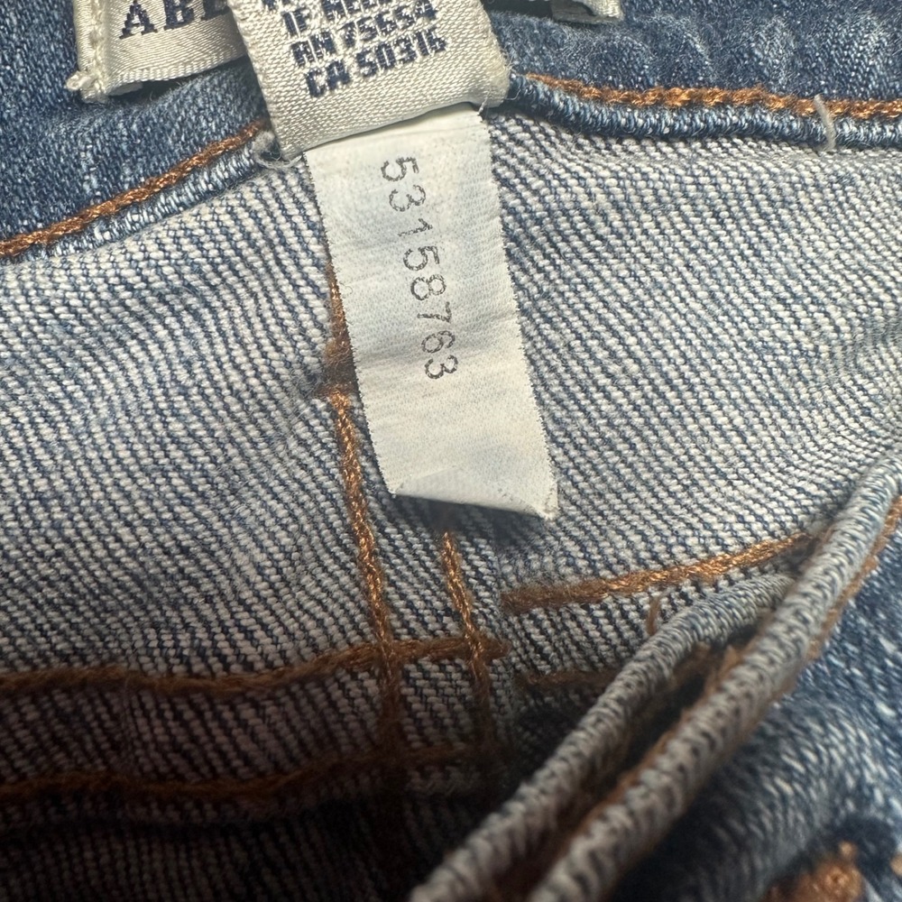 Y2K Abercrombie & Fitch Womens Sz 0 Blue Denim Low Rise Distressed Mini Shorts - Picture 5 of 8